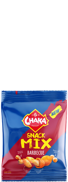 Chaka snack mix: Смесь из обжаренного арахиса, зерна кукурузы и кукурузно-ржаных чаксов со вкусом Барбекю 30г